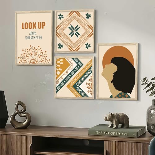 Image of kotart Wall Decor Paintings for Wall Decoration with Frame - Modern Art Framed Painting for Living Room - Big Size Wall Painting /Hanging Set of 4 (Art 8, Big (13x17 or 13x13 inch))