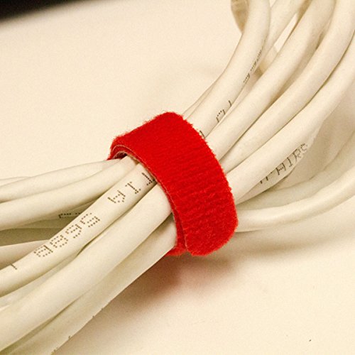 Navepoint 6 Inch Hook And Loop Reusable Strap Cable Cord Wire Ties 25 Pack Red #TOP1