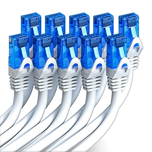 deleyCON 10x 0,5m CAT6 Réseau Câble Set UUTP RJ45 CAT6 Câble LAN