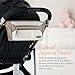 Itzy Ritzy Adjustable Stroller Caddy and Organizer Bag Featuring Front Zippered Pocket, 2 Built-In Interior Pockets & Adjustable Straps to Fit Nearly Any Stroller (Vanilla Latte)