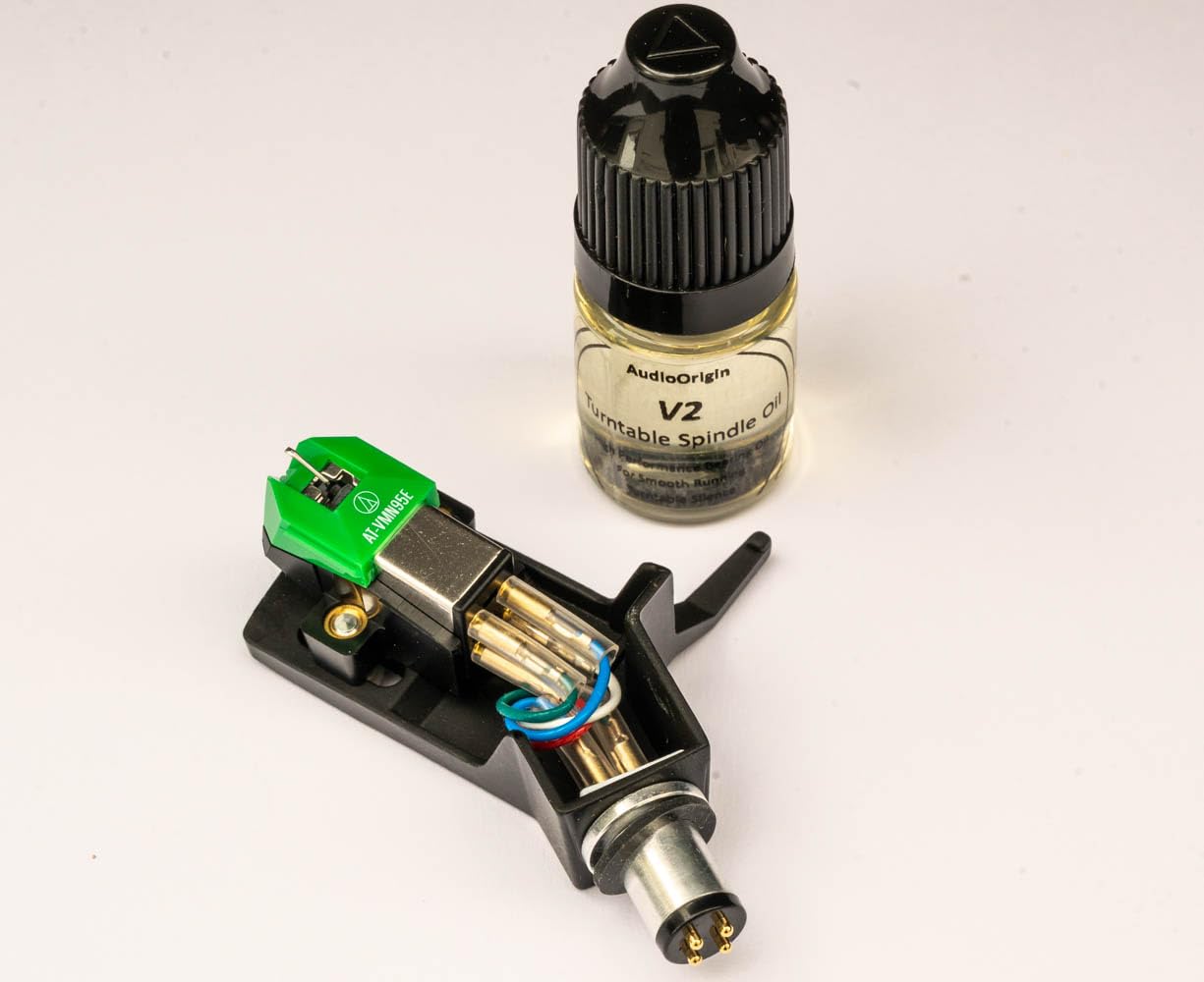 Testina braccio dritto nero, cartuccia AT-VM95E, pennino ellittico per TEAC TN3B, TN280BTBK, TN300, TN280