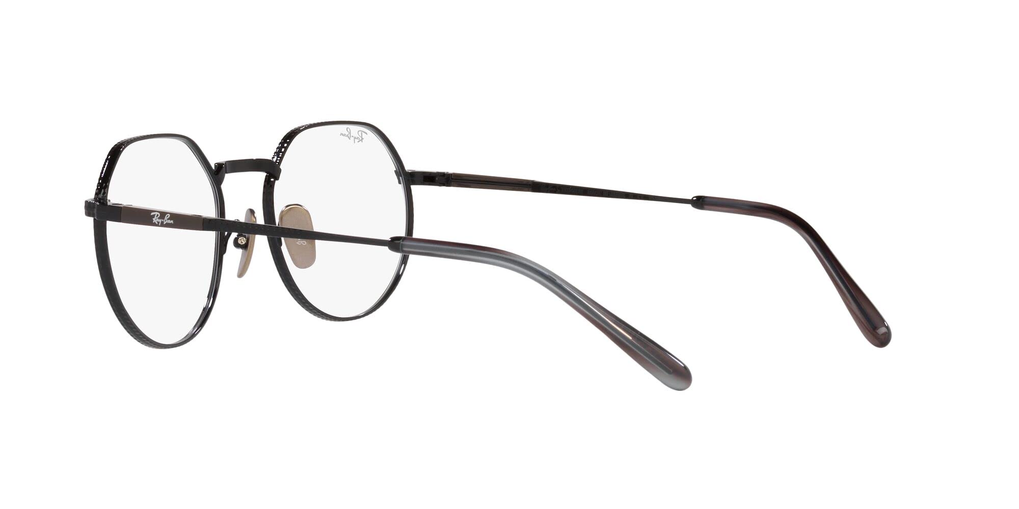 Ray-Ban Rx8265v Jack tytanowe okrągłe okulary na receptę, Czarny/Demo Obiektyw, 51 mm