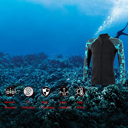 YDQUANI 2mm Wetsuit Top Neoprene Wetsuits Jacket Thermal Long Sleeves Diving Suit for Men Women Open Water Swimming Snorkeling Scuba Diving Surfing - Image 4
