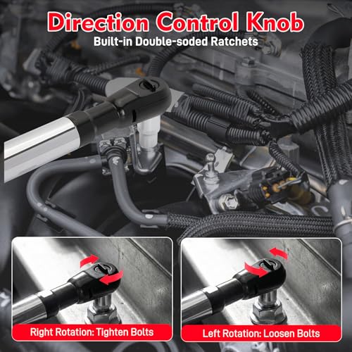 Micnce Offset Extension Wrench for Tight Spaces, 2 in 1 1/2'' Drive Offset Wrench, Offset Extension Wrench Impact for Electric Drill/Ratchet/Impact Wrench - with 10 Hex Socket by Micnce - Image 3