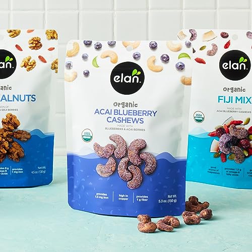 Elan Organic Acai Blueberry Cashews, Non-Gmo, Vegan, Gluten-Free , 5.3 Oz #TOP3