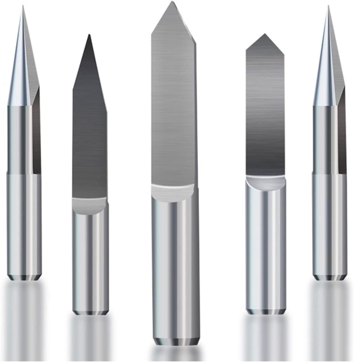 Drill Bit 1pc 6mm Shank Carbide CNC Carving Bit Flat Bottom V Shape End Mill 3D Milling Cutter,90Dx0.1