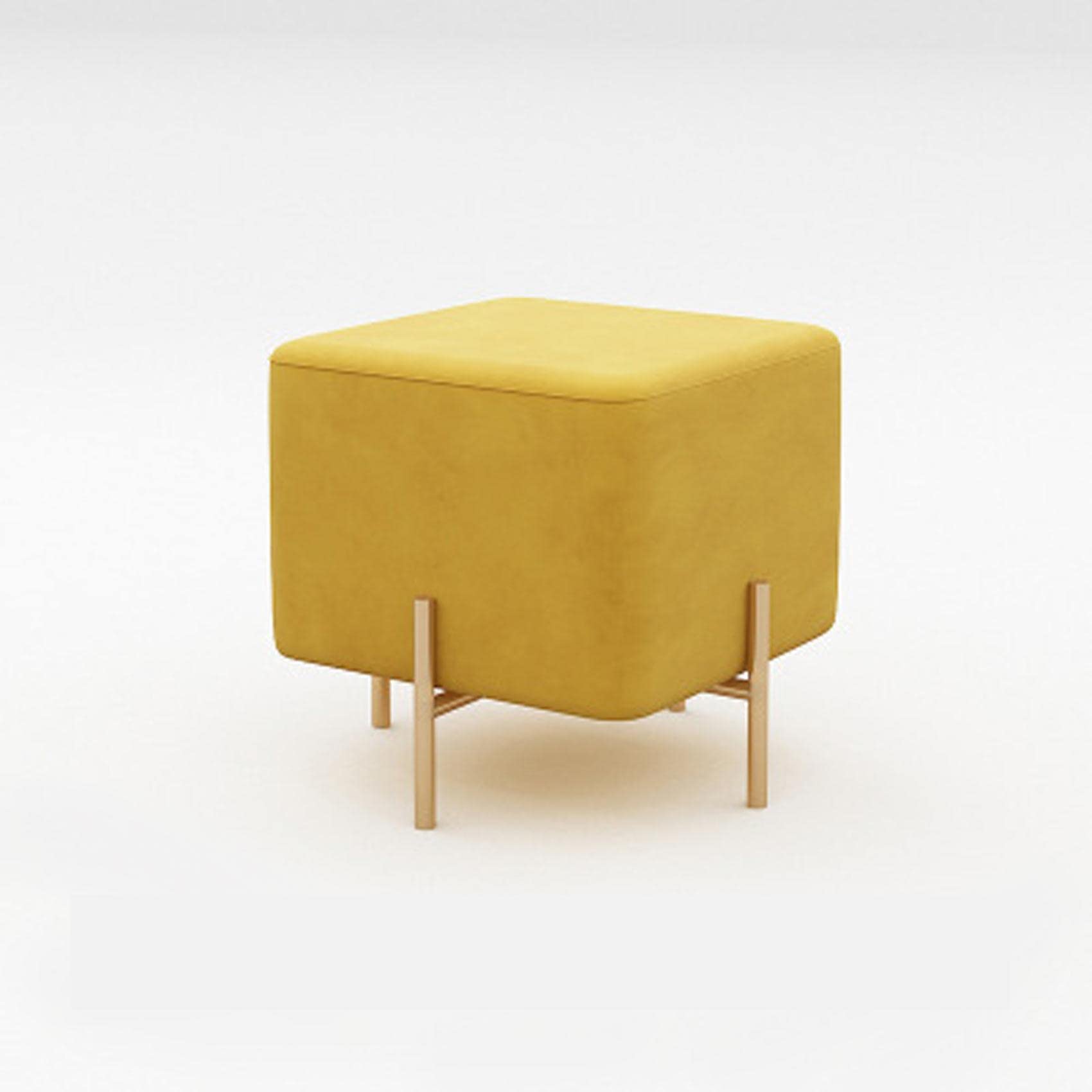 Repose-pieds en tissu de velours luxueux et structure métallique noire