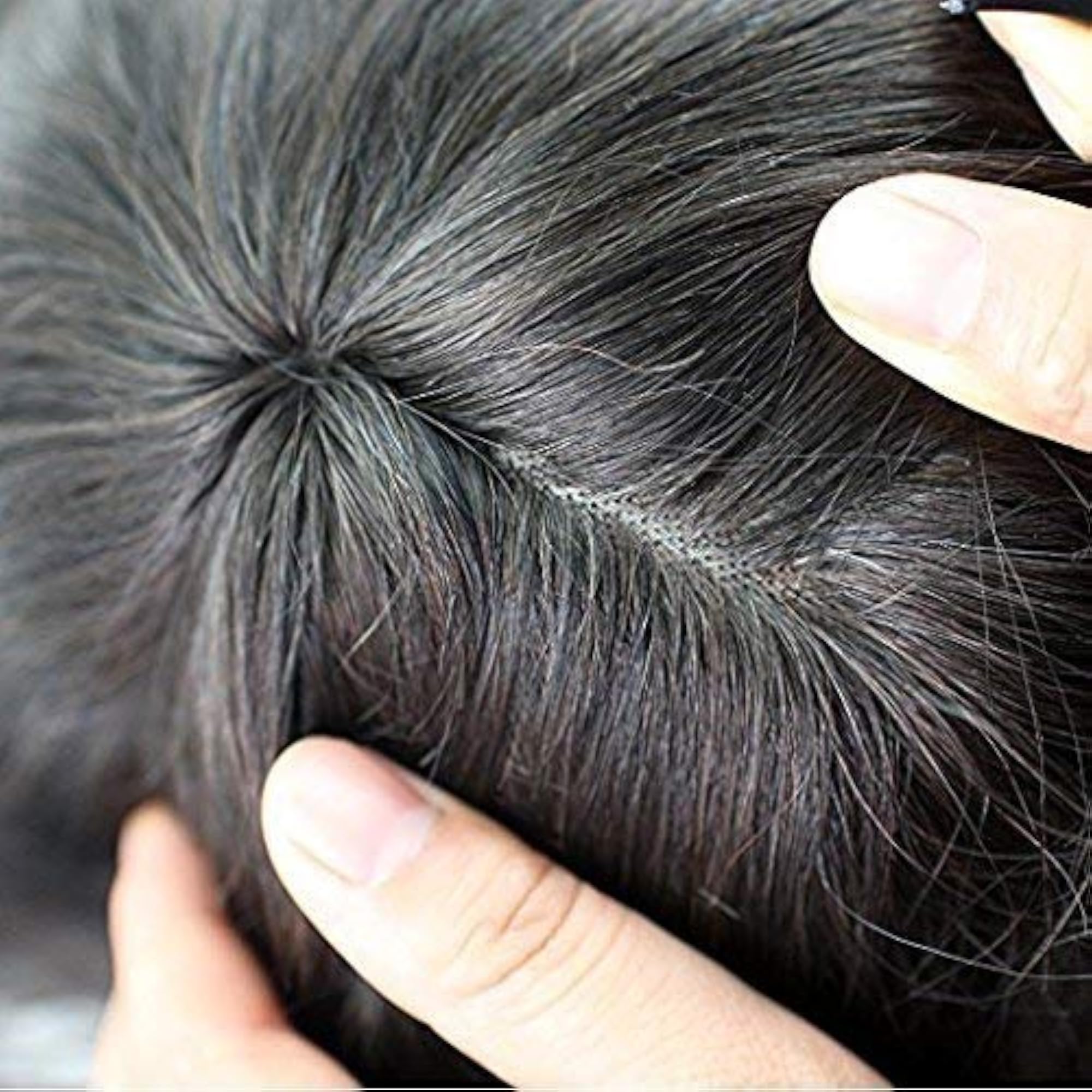 Human Hair Patch/Wig for Men, Dark Brown