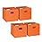 RiverRidge Folding Storage Bins with Handles Orange Cube Storage Organizer for Closet, Bedroom & Playroom - Closet Organizers and Storage Set of 4