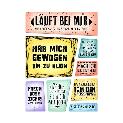 Kühlschrankmagnete 8er Set - Verschiedene Sprüche über Mich Leben Ego Humor