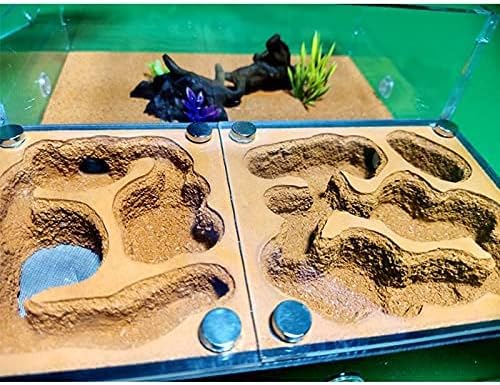 Acrylic Flat Ant Farm Large Plaster Ant Nest Big Gypsum Pet Anthill Insect Castle Workshop Villa Ant House with Feeding Area (A+ 22.3x19.7x9.5cm)