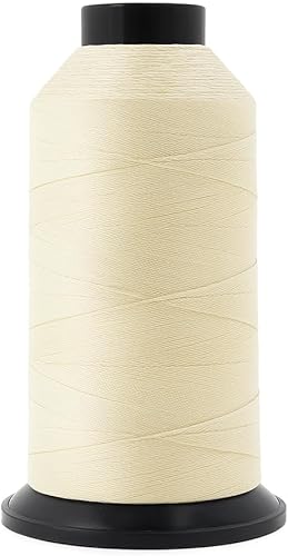 Miniatura 350 de Mandala Crafts Hilos de coser resistentes de nailon consolidado, hilo para tejer jeans de cuero, hilos de tapicería marina al aire libre, Beige