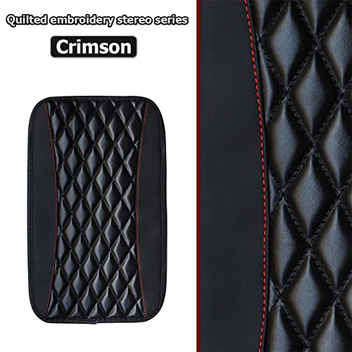 Car Center Console Cushion Pad, Universal Leather Waterproof Armrest Seat Box Cover Protector,Comfortable Car Decor Accessories Fit for Most Cars, Vehicles, SUVs (Black)