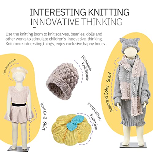 WIUSOODE Máquina de tricô de plástico, cilíndrico suéter echarpe calças faça você mesmo tricô à mão
