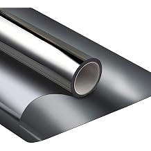 WPCTEV Window Privacy Film Static Cling, Black Silver 29.5 in x 6.5 Ft