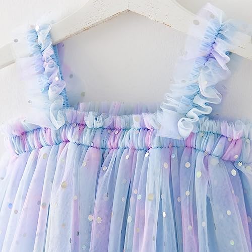 Baby Girls Tulle Tutu Dress 2024 Summer Birthday Party Tulle Polka Dot Dresses Size 6M-5T3