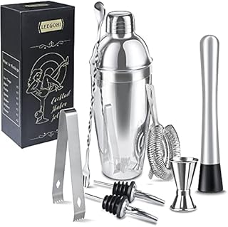Cocktail Shaker Set|8pcs Cocktail Making Set Stainless Steel 750ml Shakers|Bartender Kit Bar Tool Set with Strainer, Pourers, Muddler, Double Jigger, Mixing Spoon at Home & Bar Gift Set
