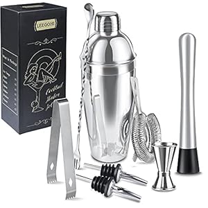 Cocktail Shaker Set 8-delig 750ML Cocktail Shaker 304 RVS Bartending Kit Cocktail Bar Set voor Bar, Feest, Thuis, Perfect geschenk