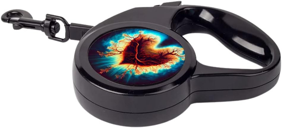 Forest Print Retractable Pet Leash - Heart Leash - Fantasy Dog Leash - 118 inches