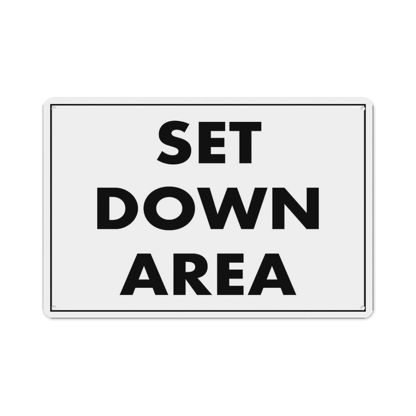 peiyeety Set Down Area Sign Aluminum Tin Warning Signs For Home Outdoor Garden 8X12 Inches