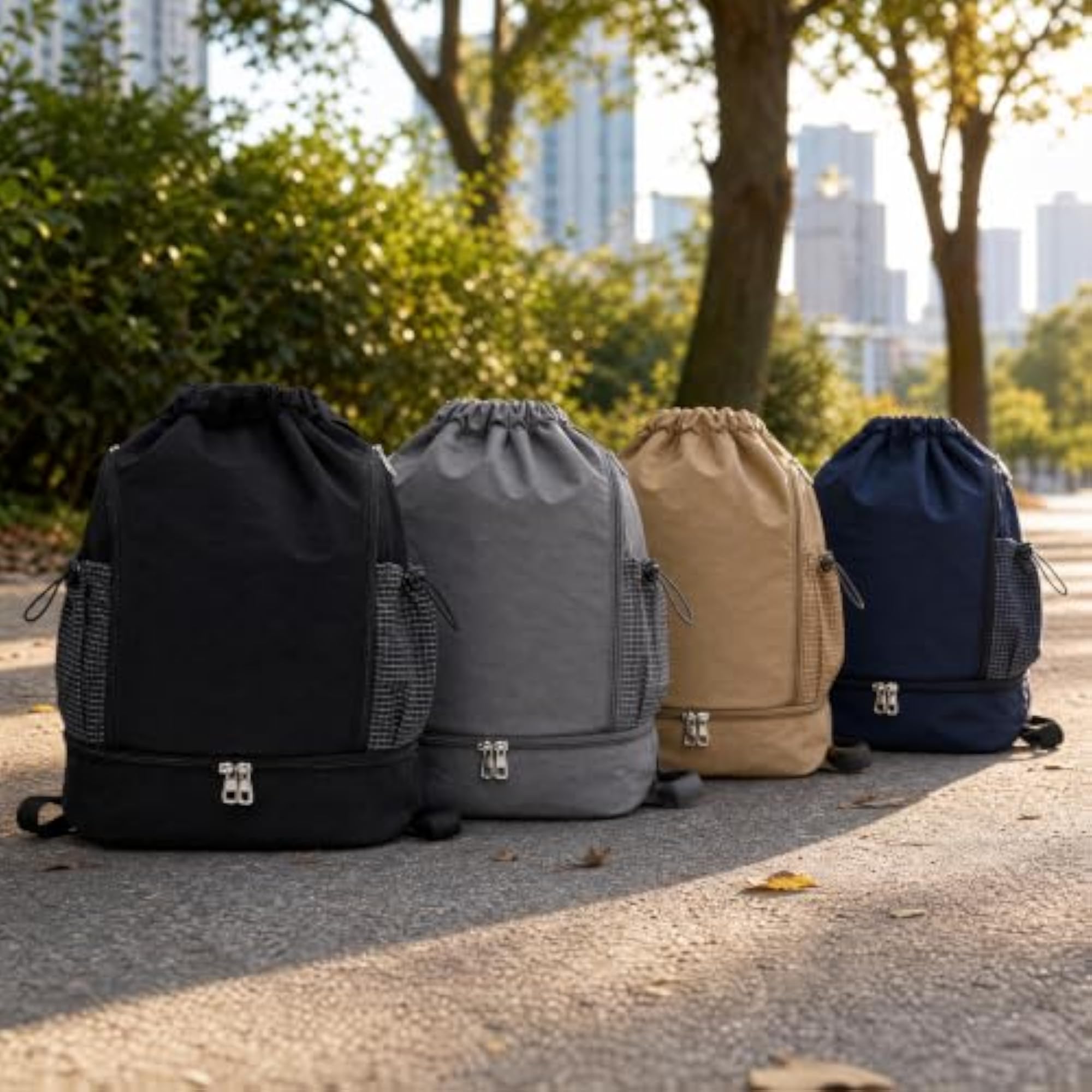 Drawstring Cinch Backpack for Sports, Blue