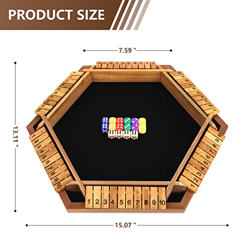 Nicecho Shut The Box Juego de Mesa de Madera para 2-6 Jugadores miniatura 2