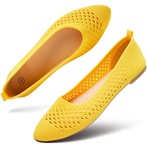 Image of hash bubbie Women's Mesh Flats Shoes Ballet Dress Shoes | knit dressy slip on business non slip breathable casual comfortable pointed toe loafers