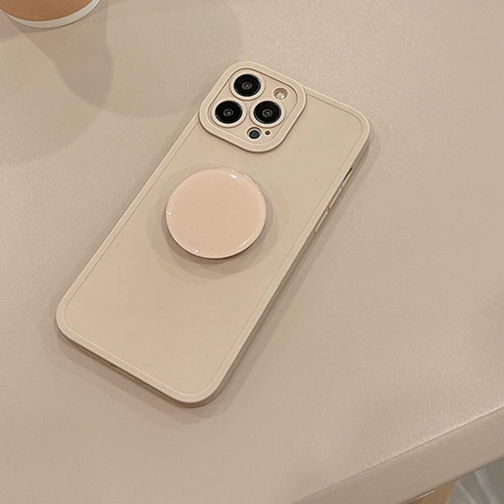 Case for iPhone 14 Case Silicone Women with Ring Stand Ring Holder Kickstand, Girl Cute Gel Rubber Protective Phone Case Cover (White)