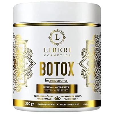 Liberi Brazilian Hair Botox Keratin Treatment Anti Frizz Mask 17.63 oz- 0% Formaldehyde-Pracaxi Oil Hyaluronic Acid Shea Butter- Professional Collagen