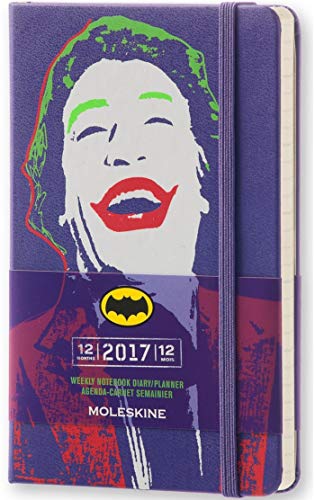 Moleskine 2017 Batman Limited Edition Weekly Notebook, 12M, Pocket, Violet, Hard Cover (3.5 x 5.5)