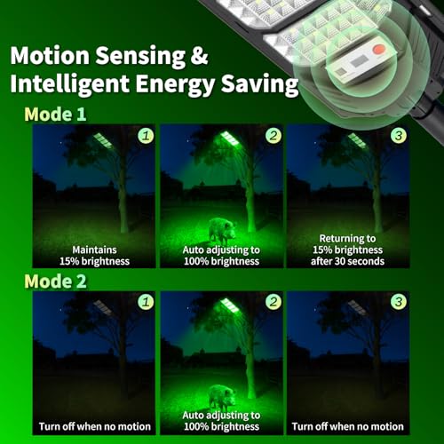 BINGLUX Hog Lights for Night Hunting - 16000LM Green Light for Hunting Hogs with Motion Sensor & 65FT Remote Control, Waterproof Solar Hog Feeder Light for Deer Coyote Varmint by BINGLUX - Image 4