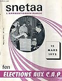 SNETAA L\'APPRENTISSAGE PUBLIC N°191 MARS 1972 - Elections aux cap - budget des établissements - taux des H.S. au 1-2-72 - tribune libre - comment voter le 15 mars etc.