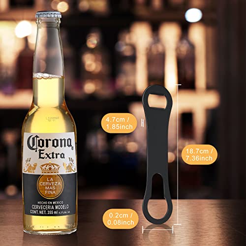 2 Pack Bottle Opener And Pour Spout Remover Flat Metal Bar Speed Key Opener Stainless Steel Dog Bone Wine Bottle Opener For Bartenders Home Kitchen (Black) #TOP1