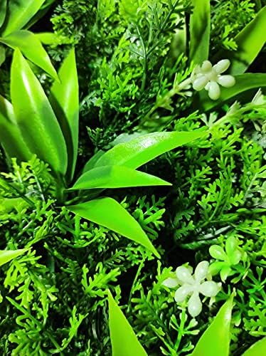 Image of Wall Grass (4 Pcs), Artificial Grass for Wall Decoration, Vertical Garden Artificial Mat, Artificial Grass Tiles for Balcony and Garden (Forest Lily, 60cm x 40cm x 8cm, Pack of 4)
