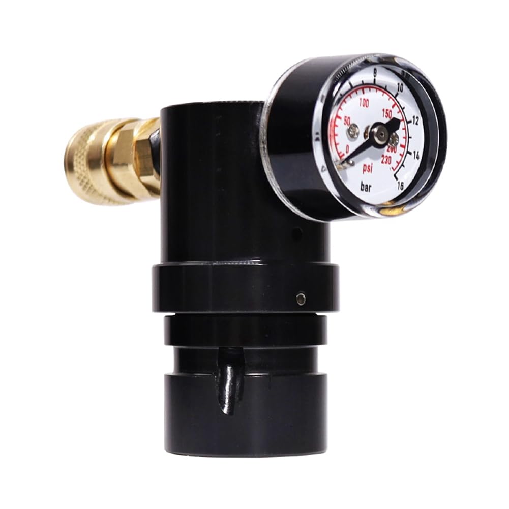 Regulador de baja presión mini de CO2 tipo T con manómetro y acoplador de 230 Psi