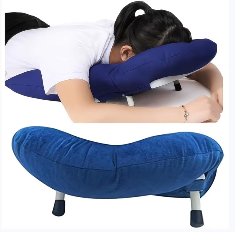 Face Down Pillow After Eye Surgery Vitrectomy - Adjustable Eye Surgery Pillow for Prone Sleeping, Eye Massage, and Physical Therapy, 2 Sided Warm or Cool - Blue