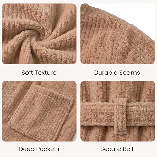 Image of PJGGZ Hooded Bathrobes for Women, Soft Long Towel Robes for Women - Quick Dry yet Warm