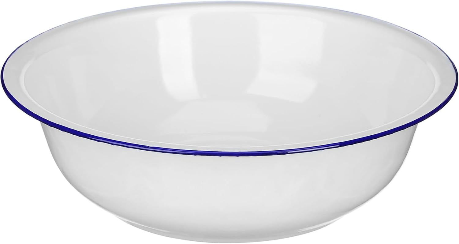 Enamel Bowl Enamel Basin Enamelware Mixing Bowl for Vegetable Washing, Serving Soup Fruit Salad Pasta, Kneading Dough