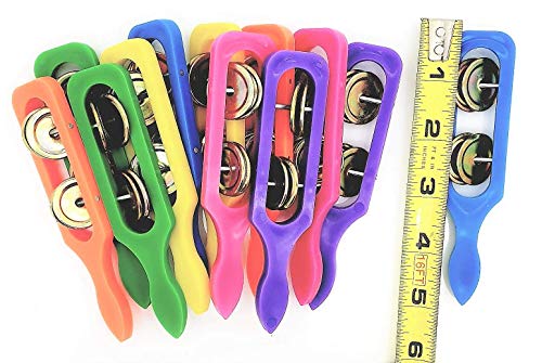 12 Cymbals With Plastic Handles (5\") Kids Party Supplies, Preschool Musical Instruments, Noisemakers (12 Pack)
