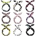 Tovip 9 Pieces Multicolor Twist Bow Wire Headbands Wrap Hair Accessory Hairbands for Women and Girls