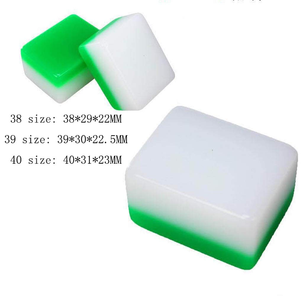 Zestaw Mahjong Zestaw płytek MahJongg Klasyczny chiński zestaw do gry w madżong — szmaragd — z 148 przezroczystymi zielonymi płytkami i etui Zestaw chińskiej gry w madżong (rozmiar: 39#) (38#)