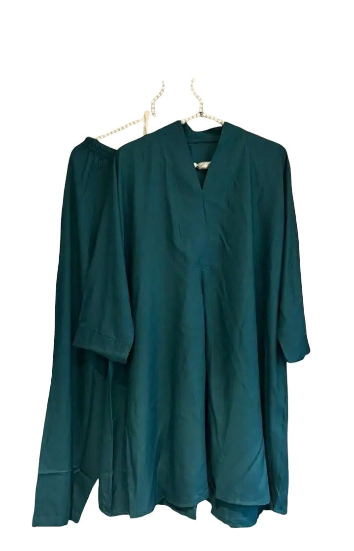 Casual Western Co-ord Set for Women (Deep green, XL)