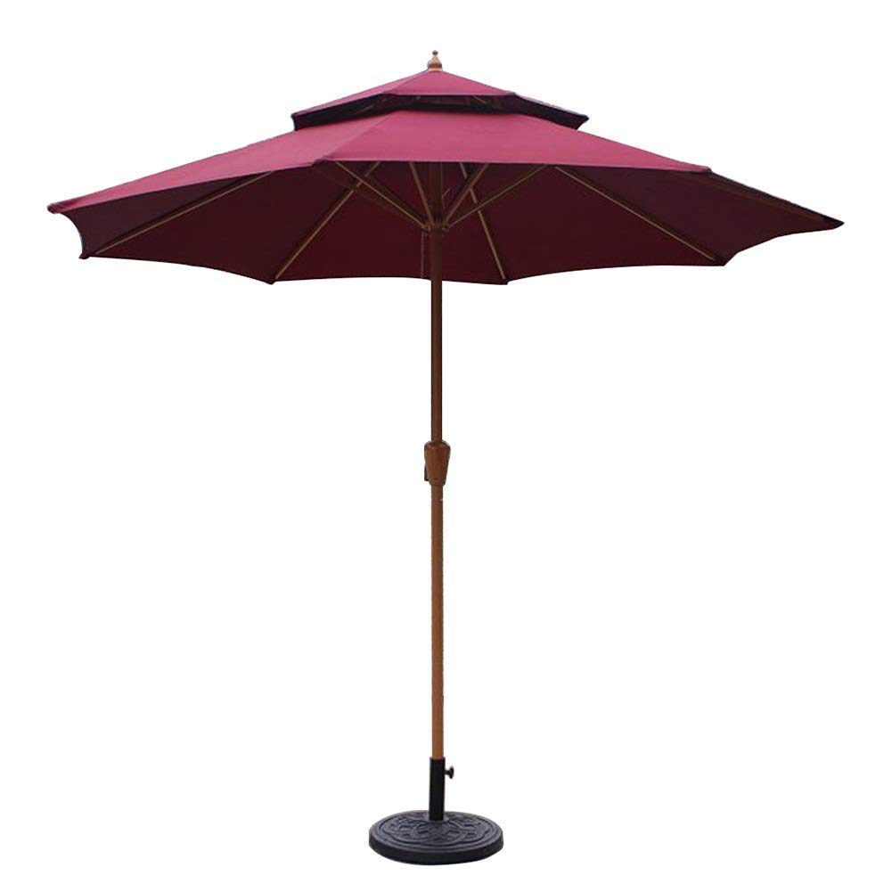 Sombrilla de 270 cm verde oscuro impermeable con doble techo para patio y terraza 5
