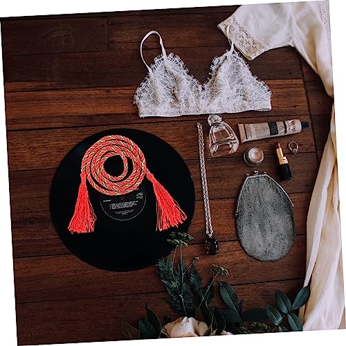 Vintage Japanese Yukata Waistband Tassel Ornament Decorative Kimono Dress Accessory for Women Chic Red Waist Belt for Weddings Proms and Costume Parties3