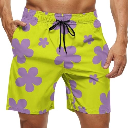 Funny Laugh HA HA Violet Men's Swim Trunks Board Shorts Mesh Liner Bathing Suits Quick Dry Beach Swimwear Pocket