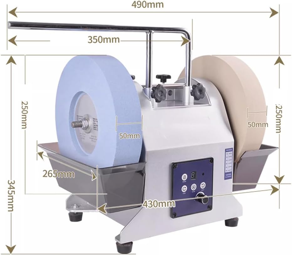 Double Grinding Wheel Electric Knife Sharpener, Small Household Water-Cooled Knife Sharpener, Low-Speed Water-Polishing Machine, Two-Way Dry/Wet Knife Sharpener,E