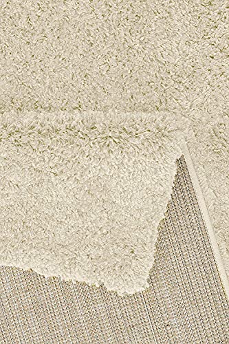 ARCHIT RUGS Plain Shaggy Rugs Living Room & Bedroom Soft Touch 5 CM Thick Pile Modern Bedroom Living Room Area Rugs Non Shed 8 x 10 Ft Size, Light Beige Mink
