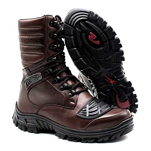 Coturno Militar Attack Bmbrasil Tático Couro Cano Alto 5188 Vinho 40