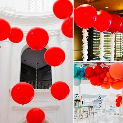 Image of PartyWoo Red Balloons 4pcs 36 Inch Red Helium Balloons for Birthday Graduation Bachelorette Citizenship Firefighter Strawberry Anniversary Cherry Casino Movie Theme Party Decorations Red-Y57