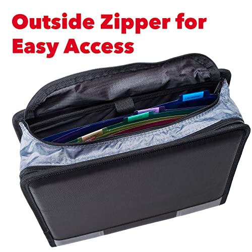 Case-It The Dual 2.0 Zipper Binder Backpack - Two 2 Inch D-Rings - 5 Subject File Folder - Multiple Pockets - 800 Sheet Capacity - Comes With Shoulder Strap - Purple Dual-301 #TOP6